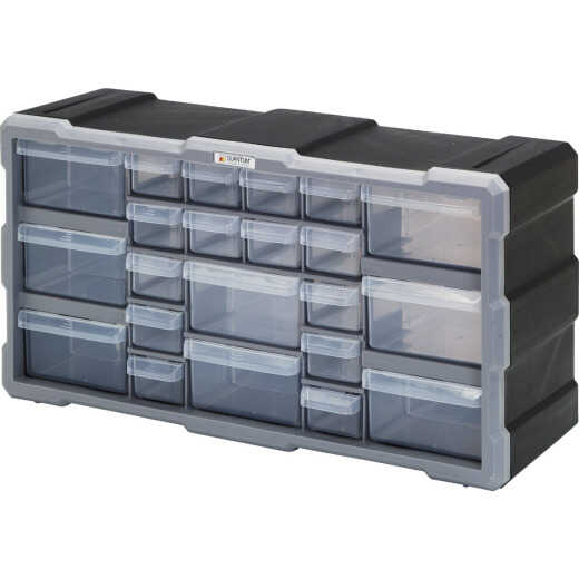 Quantum Storage 22-Drawer Clear Plastic Parts Drawer Cabinet