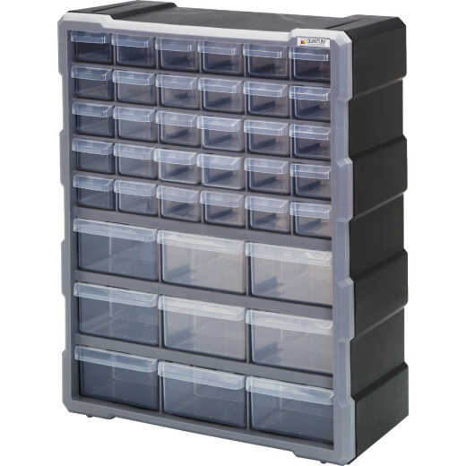 Quantum Storage 39-Drawer Clear Plastic Parts Drawer Cabinet