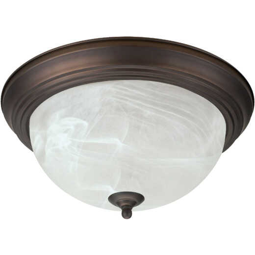 Home Impressions 15 In. Oil Rubbed Bronze Incandescent Flush Mount Ceiling Light Fixture