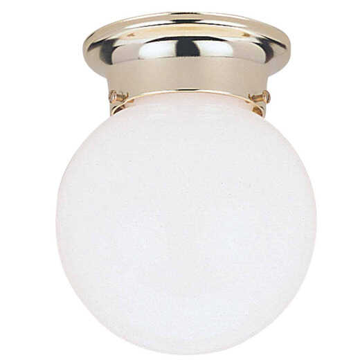 Home Impressions 6 In. Polished Brass Incandescent Flush Mount Ceiling Light Fixture