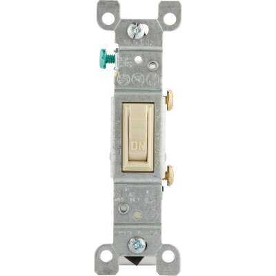 Leviton Residential Grade 15 Amp Toggle Single Pole Grounded Switch, Ivory