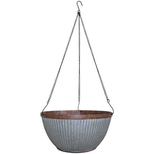 Southern Patio Westlake 12 In. Galvanized Resin Hanging Basket
