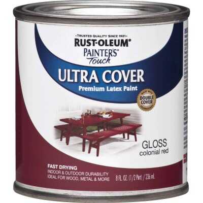Rust-Oleum Painter's Touch 2X Ultra Cover Premium Latex Paint, Colonial Red, 1/2 Pt.