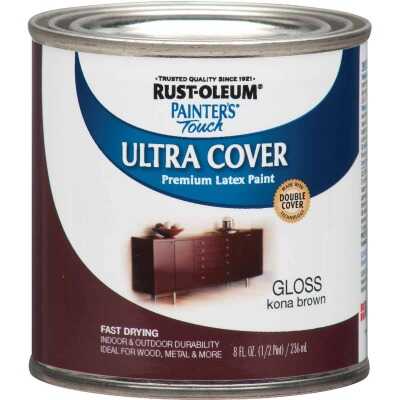 Rust-Oleum Painter's Touch 2X Ultra Cover Premium Latex Paint, Kona Brown, 1/2 Pt.