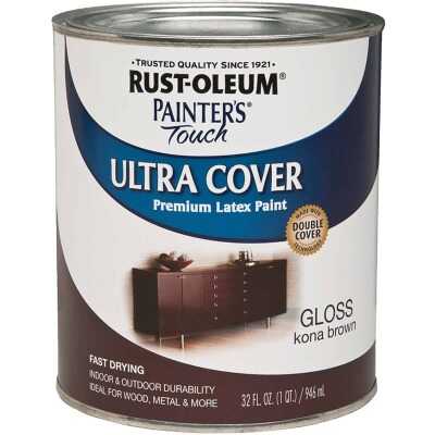 Rust-Oleum Painter's Touch 2X Ultra Cover Premium Latex Paint, Kona Brown, 1 Qt.