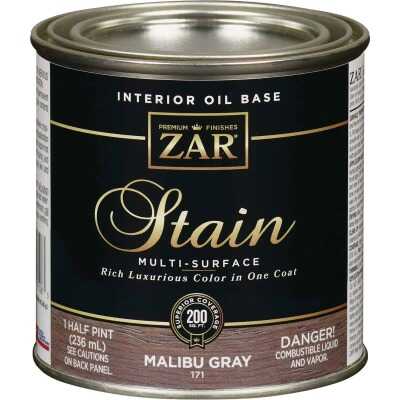 ZAR Oil-Based Wood Stain, Malibu Gray, 1/2 Pt.