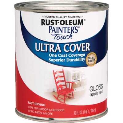 Rust-Oleum Painter's Touch 2X Ultra Cover Premium Latex Paint, Apple Red, 1 Qt.