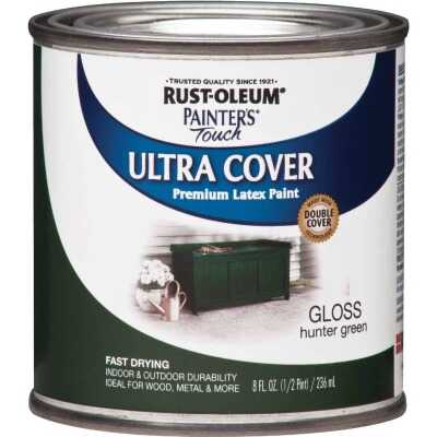 Rust-Oleum Painter's Touch 2X Ultra Cover Premium Latex Paint, Hunter Green, 1/2 Pt.